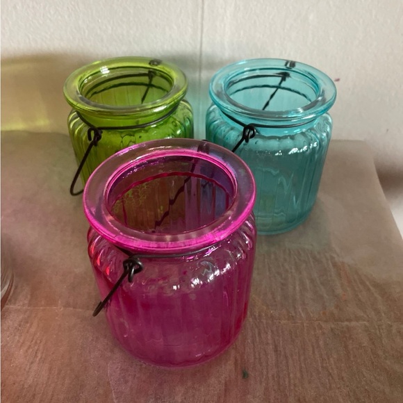 3 Set Glass Jar Candle Holder - Picture 2 of 4